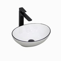 YJ-9020 블랙라인 도기볼세면기 탑볼세면기-T세면볼 세면대 세면기 탑볼세면, CH 골드(멍)자동폽업, I트랩(바닥배수)