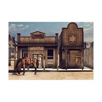 Yeele 4 6x3m(15x10피트) 빈티지 서부 목조 집 배경 레트로 은행 말 헛간 오두막 카우보이 사진 그림 소년 남성 초상화 부스 촬영 비닐 벽지 스튜디오 소품, 15x10ft