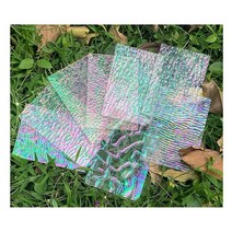 Lanyani 무지갯빛 스테인드 글라스 시트 12장 모자이크 작업용 10.2 x 15.2cm(4 6인치) 밝은 대성당 예술 유리 팩 투명 불투명 및 유색 1120, Clear