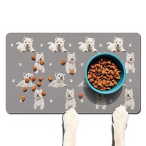 재미있는 골든 리트리버 그릇 매트 미끄럼 강아지 플레이스 매트 음식 물용 급식 바닥, 16x24in, Yorkie, Westie