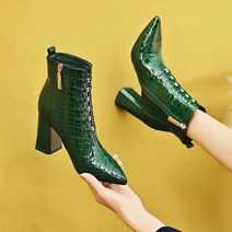 NANUO 가을 겨울 에나멜 스틸레토 앵클 부츠 부티힐 발목부티 220-245