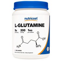 뉴트리코스트 Nutricost L-Glutamine 엘 글루타민 파우더 1kg, 1개