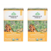 Organic India Tulsi Infusion Ashwaganda 오가닉 인디아 툴시 아슈와간다 티백 18개입 36g(1.27oz) 2팩, 36g