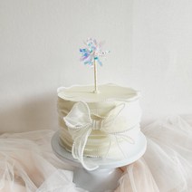 리본 페이퍼케이크 모형케이크 베이비샤워 브라이덜샤워, 티아라, L, 아이보리