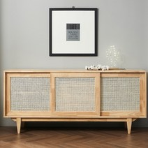 나만의공간 라탄 1800 높은 거실장, 베이지