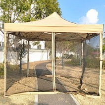 타프모기장 메쉬 스크린 쉘터 대형 하우스 그늘막, 카키 블랙 3 미터 전체 세트  모기장 2 도어 + 텐