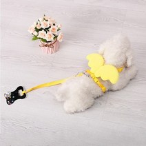 귀여운 애완견 강아지 강아지 천사 날개 걷기 스트랩 하네스 가죽 끈 벨트 리드 칼라 조절 애완 동물 용품|목걸이|, 1개, 보라색, XS