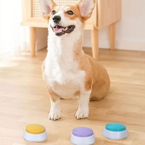 강아지 훈련벨 버튼 말하는 녹음 강아지벨 애견 녹음벨 부저 간식벨 소형견 말하기 애견벨 간식 용품 번역기 의사소통 학습 통역기, R79114N(블루