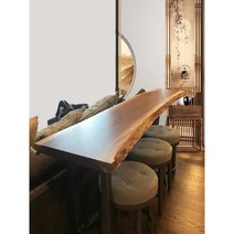 우드슬랩 통원목 바 테이블 좁고 긴 베란다 테라스 창가, 상세 페이지 참고, F