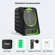 레이저레벨기 광파기 자동 초강력 레이저 줄자 수평기 거리측정기 크로스 라인 레이저 레벨 2라인 셀프 레벨링 야외용 수직 수평 그린 빔, 협력사, 브래킷 포함