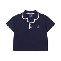 캉골키즈 티셔츠 카라 파이핑 디테일 네이비 PB 0001