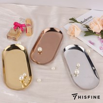 디스파인 감성 메탈트레이 실버 로즈골드 홈카페 철제 쟁반 미니 (+사은품증정), 04. 골드 트레이 S