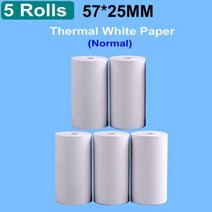 포토 프린터 새로운 미니 포켓 열전사 57mm 종이 사진 인쇄 무선 블루투스 200dpi 안드로이드 IOS 전화, only 5 roll paper+only 5 roll