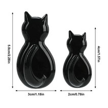 고양이호텔 아파트 고양이 만화 모양 벽 무봉제 문짝 스티커 주방 침실 욕실 개, 1.black