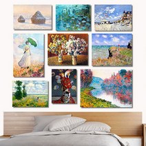 클로드 모네 인테리어 액자 No1~10 프레임 10호(53x41cm), 9.트루빌/프레임액자(검정)_28844314