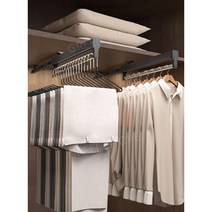 바지걸이 레일 수납 옷장 슬라이딩 행거 철제 카키, 29cm-블랙스완20개