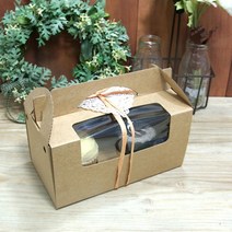 쿡앤베이크 컵케익박스 크라프트 2구