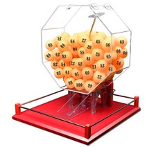 번호 랜덤 뽑기 추첨기 로또 추출기 행운 행사용 숫자, 100개의 주황색 말 없는 공이 있는 빨간색