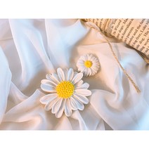 [라뮤즈캔들] 1+1 데이지 꽃 세트 차량용 석고방향제 리필오일 박스포장, 클린코튼