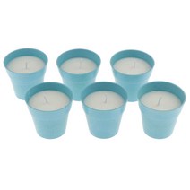 GHSHOP 소이 캔들 6Pcs 천연 소이 왁스 캔들 웨딩 홈 향초 Somkeless, 6.5x6cm, 옐로우, 플라스틱