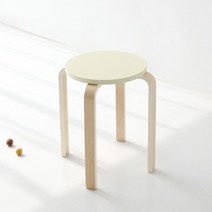 마켓비 OLIVER 원형스툴 원목 낮은 보조의자 스텝스툴, 아이보리