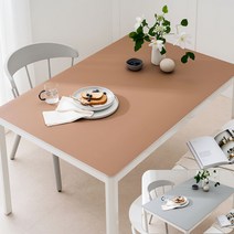 (14colors 11size) 롤로아 100% 방수 가죽 식탁보 테이블보, 180x90cm, 양면-2 (Brown+Gray)