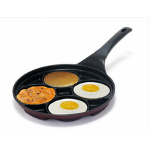 티엔지 티타늄 코팅 눌러 붙지 않는 음각 오일 로드 4구 멀티 에그팬, 28cm*3.3cm