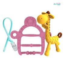 앙쥬 선물세트 치발기2p +클립1p 세트 치발기, 선물세트4 (기린+팔찌핑크)