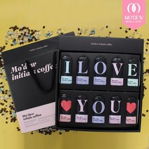 모듀 이니셜 더치커피 콜드브루 원액 (문구조합)70팩 6종 스페셜티세트, NO1) 아일러브유I LOVE하트YOU하트
