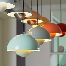 공간조명 무이 1등 펜던트 노르딕 디자인 소 사이즈 23cm 주방등, 머스타드, LED 벌브 8W 노란불