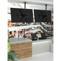 천장형 TV브라켓 모니터브라켓 천정형 회전 높이조절, 14-32인치 + max 2m 봉길이 조절가능
