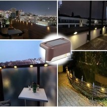 태양광 LED 조명 야외 정원 방수 램프 계단 울타리 장식 햇빛, 15.brown warm light - 24PCS