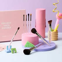 피카소꼴레지오니 메이크업 브러쉬 8종 세트(+원통케이스 핑크)