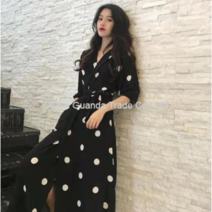 도트 땡땡이 원피스 심진화 원피스 루즈핏 쉬폰 키작녀 롱 여리핏 러블리 봄