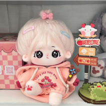 무속성 솜인형 20cm 아이돌 귀여운 옷 인형 몸체, 누드+헤어+화이트 튤립 옷, 20CM골격없음