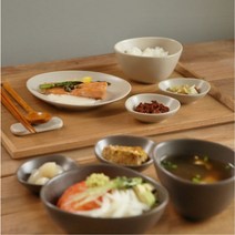 뉴 감성 플레이팅 조약돌 2인 4인 6인 신혼 그릇 홈 세트 에쁜 유니크 집들이 식기, 6인 36p, 코코아