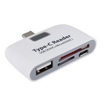 카드리더기 usb sd card Kebidu 3 in 1 메모리 카드 어댑터 USB 3.1 유형 C TF OTG 리더, 01 White