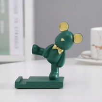 다오브 베어오브제 핸드폰 태블릿 명함 거치대, 킥베어, 딥그린