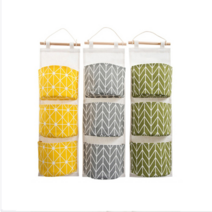 캔버스 벽걸이 수납 포켓, 그레이