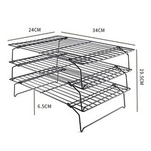 오븐렉 전자레인지 선반 스메그 우녹스 지에라 우드랙 수납형 스테인레스 스틸 nonstick wire grid 베이킹 트레이 케이크 냉각 랙 오븐 주방 피자 빵 바베큐 쿠키, 3계층