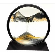 움직이는 모래 예술 그림 일주 유리 3d 심해 모래 경치 모션 디스플레이 흐르는 모래 틀 모래 그림, 골드 12인치, 협력사