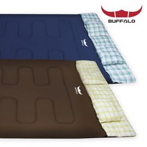 부드럽고 가벼운 버팔로 더블 침낭 겨울 캠핑 동계 보온 초경량 침낭, 버팔로 더블 침낭 브라운