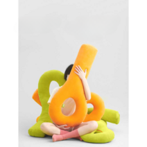 팔베개쿠션 큰 대형 방석 좌식 집순이 집돌이 구멍, 허니 옐로우 44x103cm