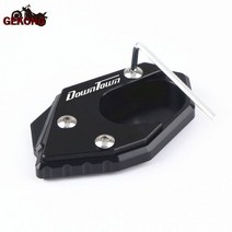 KYMCO 다운타운 350i 용 오토바이 풋 사이드 스탠드 패드 플레이트 킥 확대기 지지 확장, 02 Black
