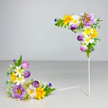 가더GADE 납골당 리스 코너형 2개 세트 코너장식 조화 꽃장식 액자 틀 꾸미기 성묘 봉안당 ㄱ자형 L자형 모서리 테두리 인테리어소품, 2AB) PP