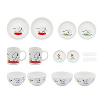 코닝웨어 스누피 홈 2인 14p 도자기 식기세트, 단품