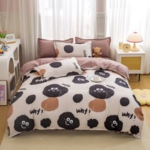 홑이불세트 이불 지점 침구 세트 커버 베개 침대 시트 그레이 핑크 만화 곰 패턴 인쇄 플랫, [01] 평면 침대 시트, [06] Double Cover 200x200, [25] 25
