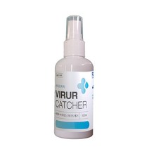바이러캐쳐 100ml 살균 소독제 손 피부 뿌리는 스프레이 차아염소산수 바이러스 제거 소독약 액 방역 탈취제 미산성 무자극 무취 무색