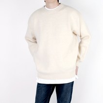 남자 무지 도톰 두꺼운 겨울 오버핏 베라 울니트