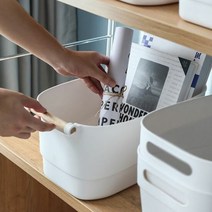 정리의달인 우드손잡이 수납함(40x17cm) 함 멀티함 다용도함 소, 단품, 단품